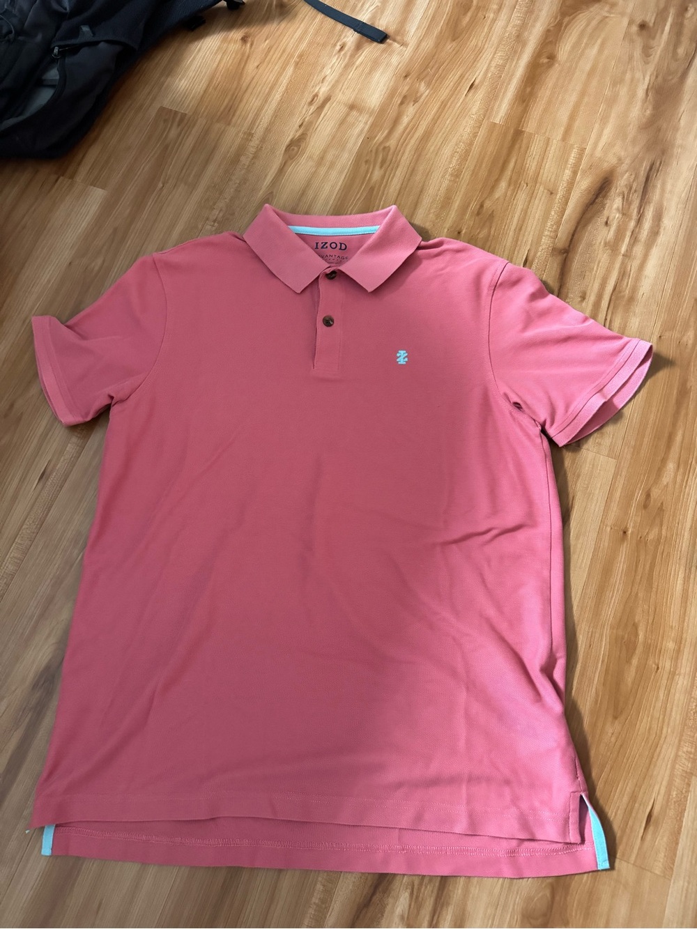 Izod Men's Coral Pink Polo with Contrast Trim